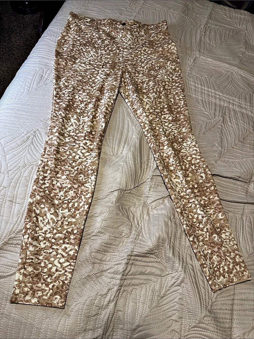 Time and Tru Animal Print Leggings Brown & Cream Size Large 12-14